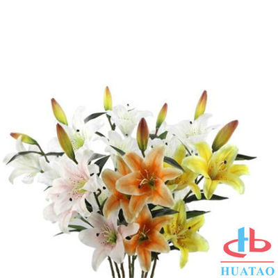 Trung Quốc Hoa đơn 3 hoa Lily hoa nhân tạo không thấm nước cho đám cưới nhà máy sản xuất